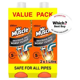 Morrisons Mr Muscle Drain Unblocker Twin Pack offer