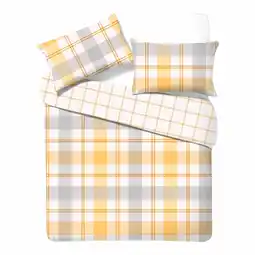 Morrisons Nutmeg Home Easy Care Country Check Duvet Set King offer