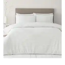 Morrisons Nutmeg Home Striped Seersucker Duvet Set King offer