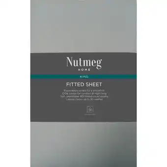 Morrisons Nutmeg Home Aqua Green 100% Cotton King Fitted Sheet offer