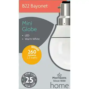 Morrisons Morrisons LED Candle 26W 260 Lumens 2.3W Bc Light Bulb offer