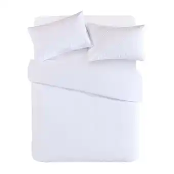 Morrisons Nutmeg Home White Geo Embossed Duvet Set Super King offer