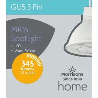 Morrisons Morrisons LED Mr16 Gu5.3 345 Lumens 35W Light Bulb offer