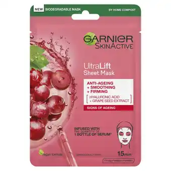 Morrisons Garnier Skin Active Ultra Lift Tissue Mask offer