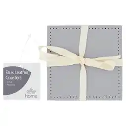 Morrisons Morrisons Grey Faux Leather Coasters offer