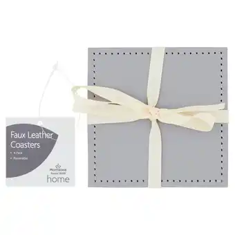 Morrisons Morrisons Grey Faux Leather Coasters offer