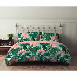 Morrisons Nutmeg Home Modern Botanical 100% Cotton Duvet Set Double offer