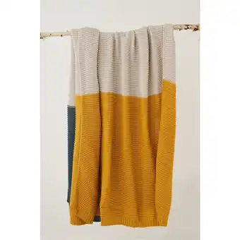 Morrisons Nutmeg Home Ochre 3 Tone Knit Throw offer