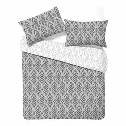 Morrisons Nutmeg Home Easy Care Mono Ikat Duvet Set King offer