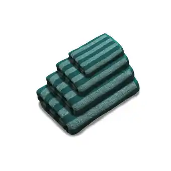 Morrisons Nutmeg Teal Striped Bath Sheet offer