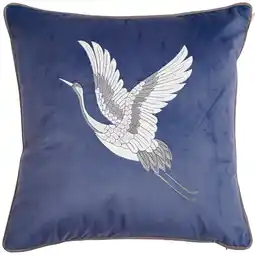 Morrisons Nutmeg Home Velvet Crane Cushion 43x43 offer