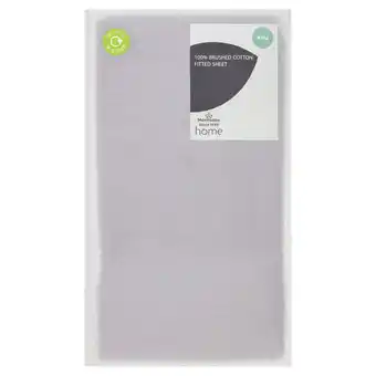 Morrisons Morrisons Brushed Cotton Grey Fitted Sheet King offer