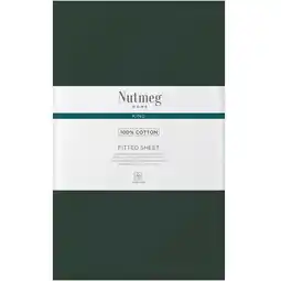 Morrisons Nutmeg Forest Green 100% Cotton King Fitted Sheet offer