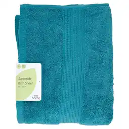 Morrisons Morrisons Super Soft Teal Bath Sheet offer