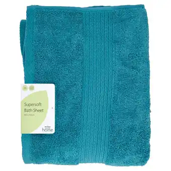 Morrisons Morrisons Super Soft Teal Bath Sheet offer