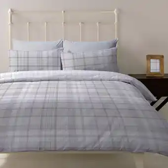 Morrisons Morrisons Checked Grey Brushed Cotton Single Duvet Set offer