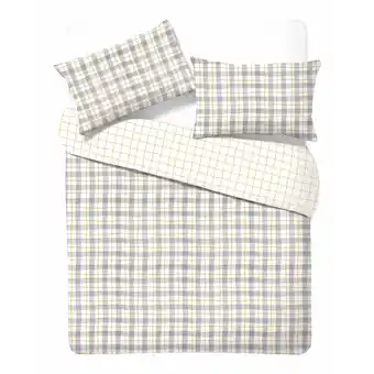 Morrisons Nutmeg Home Easy Care Peachy Check Duvet Single offer