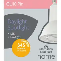 Morrisons Morrisons 3.4W Gu10 LED (Daylight 6500K) offer