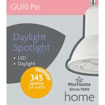 Morrisons Morrisons 3.4W Gu10 LED (Daylight 6500K) offer