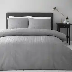 Morrisons Nutmeg Home Grey Seersucker King Duvet Set offer