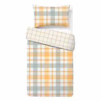 Morrisons Nutmeg Home Easy Care Country Check Duvet Set Single offer