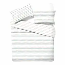 Morrisons Nutmeg Home Easy Care Beach Stripe Duvet Set Double offer