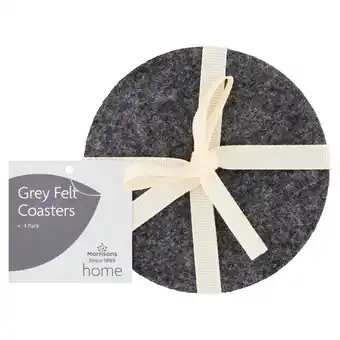 Morrisons Morrisons 4 Grey Felt Coasters offer