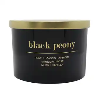 Morrisons Nutmeg Home Black Peony Candle With Gold Lid offer