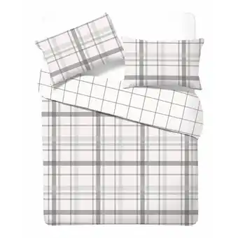 Morrisons Nutmeg Home Easy Care Grey Check Duvet Double offer