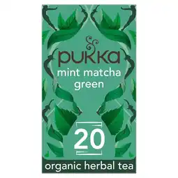 Morrisons Pukka Mint Matcha Green, Organic Green Herbal Tea with Sencha, 20 Sachets offer