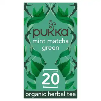 Morrisons Pukka Mint Matcha Green, Organic Green Herbal Tea with Sencha, 20 Sachets offer