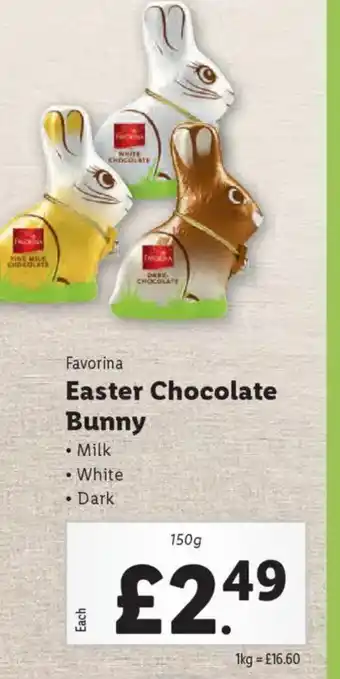 Lidl Favorina Easter Chocolate Bunny offer