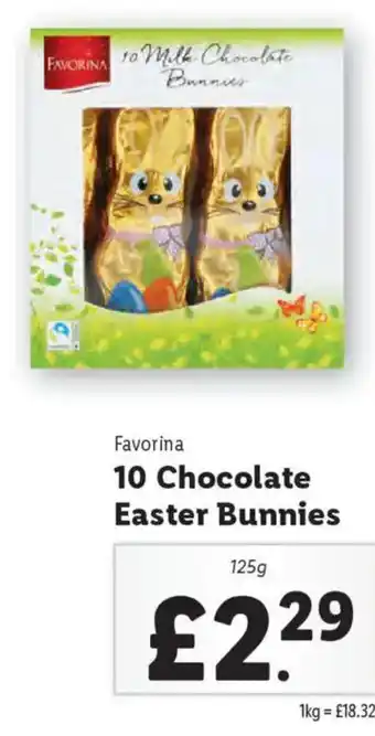 Lidl Favorina 10 Chocolate Easter Bunnies offer