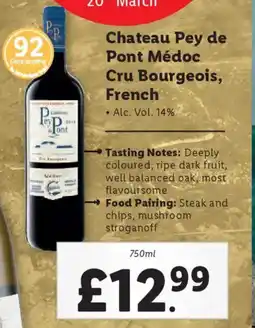 Lidl Chateau Pey de Pont Médoc Cru Bourgeois, French offer