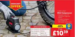 Lidl ULTIMATE SPEED® Mini Compressor offer