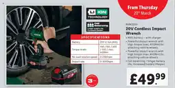 Lidl PARKSIDE 20V Cordless Impact Wrench offer