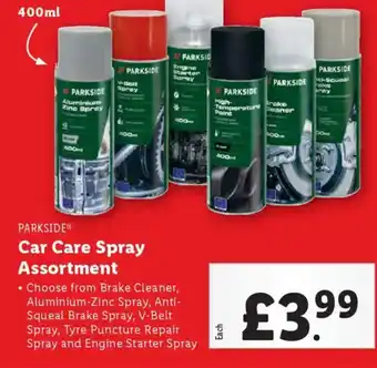 Lidl PARKSIDE Car Care Spray Assortment offer