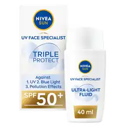 Asda Nivea Sun UV Face Specialist Triple Protect Sun Fluid SPF 50+ 40ML offer