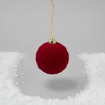 Morrisons Morrisons Hanging Burgundy Flocked Quilted Christmas Decoration offer