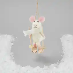 Morrisons Morrisons Hanging Felted Skiing Mouse Christmas Decoration offer