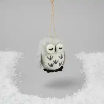 Morrisons Morrisons Hanging Felted Grey Owl Christmas Decoration offer