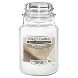 Sainsbury's Yankee Home Inspiration Large Jar Candle -White Linen & Lace offer