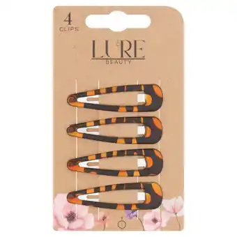 Asda Lure Beauty 4 Snap Clips Brown offer