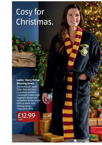 Aldi Ladie's Harry Potter Dressing Gown offer