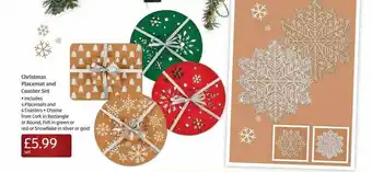 Aldi Christmas Placemat And Coaster Set offer