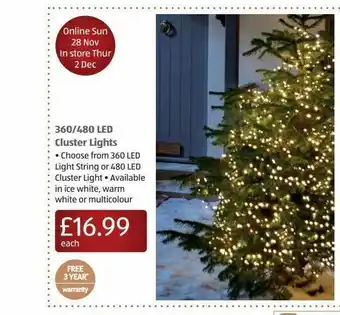 Aldi 360-480 Led Cluster Lights offer