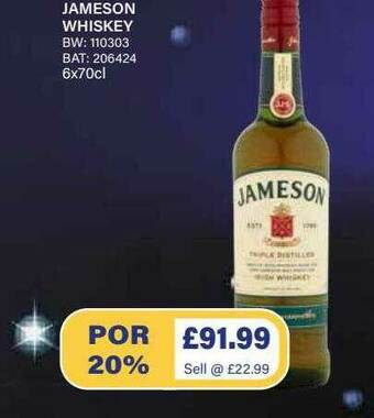 Bestway Jameson Whiskey offer
