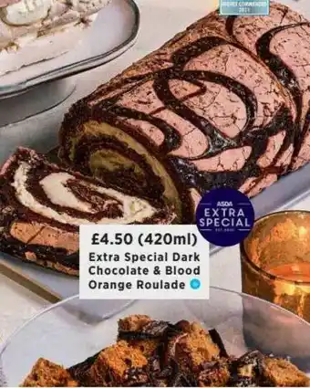 Asda Extra Special Dark Chocolate & Blood Orange Roulade offer