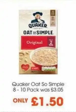 Centra Quaker Oat So Simple 8 - 10 Pack offer