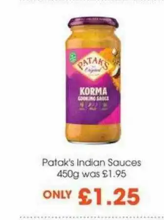 Centra Patak's Indian Sauces offer
